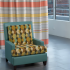 The Outline Collection | Canyon Stripe Privacy Curtain with Midpoint and Prairie Upholstery