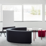 Knoll Interpole with grey k lounge and red Antenna Simple Table for Activity Spaces and other meeting spaces. 