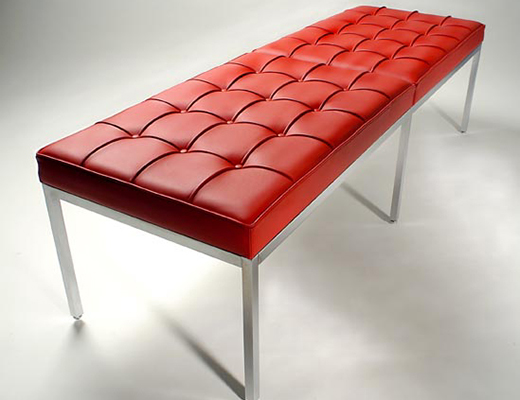 KnollStudio red Florence Knoll Bench
