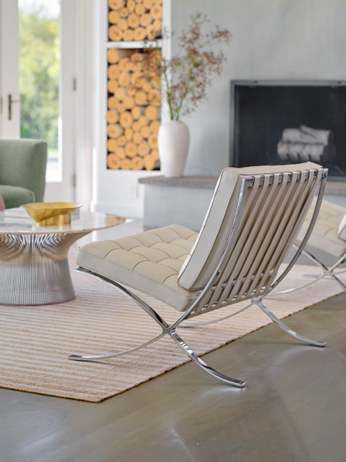Barcelona Chair and Platner Coffee Table