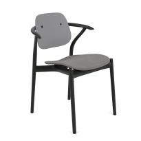 Iquo Chair - Armchair with Upholstered Seat & Plastic Back