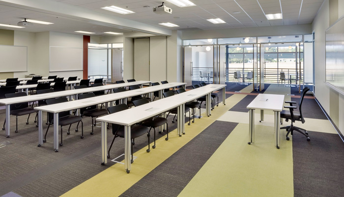 Flexible classroom with Propeller Training Tables® and EWC Tech™ Side Chairs