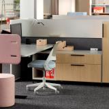 neocon 2018 hospitality at work ollo k. stand fabric screen beller desktop collection calibre storage