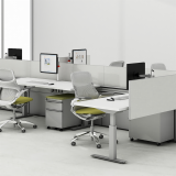 Knoll Sit to Stand Tone Height-Adjustable Table and Technology Wall