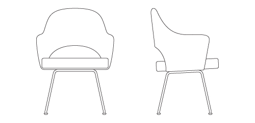 Saarinen Executive Arm Chair With Tubular Legs Knoll