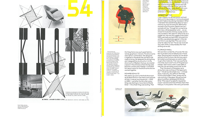Interviews with Florence Knoll and other Knoll Designers featured in the January / Febriuary 2015 Issue of Art Papers.