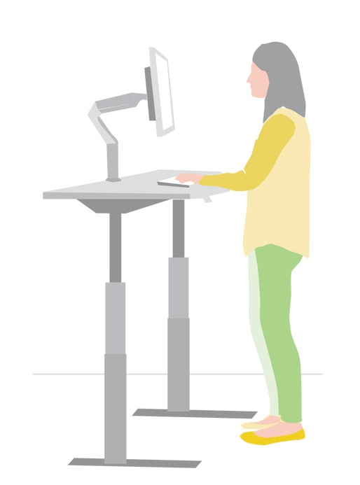 Hipso Adjustable Standing Desk - - 57 x 29