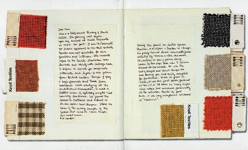 KnollTextiles Founder Florence Knoll's handwritten notes