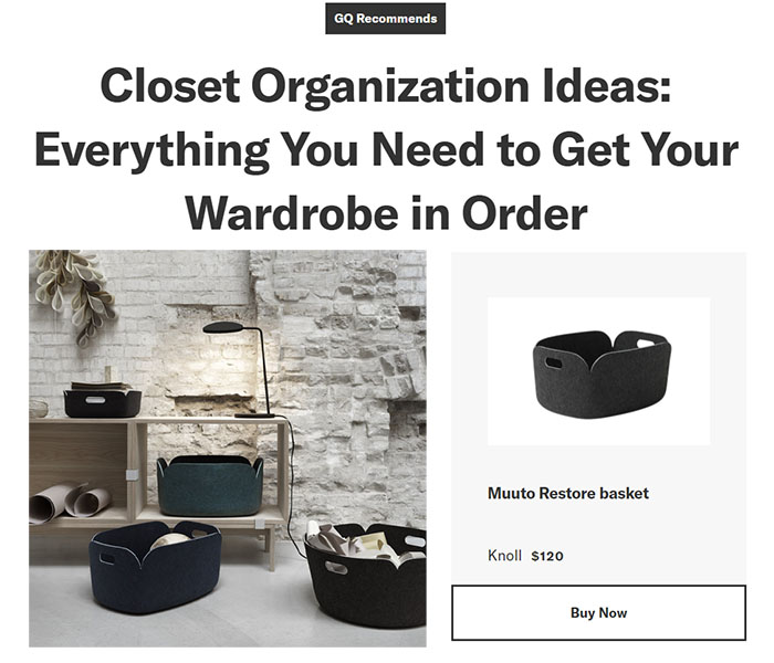 Muuto Restore Basket in GQ Magazine