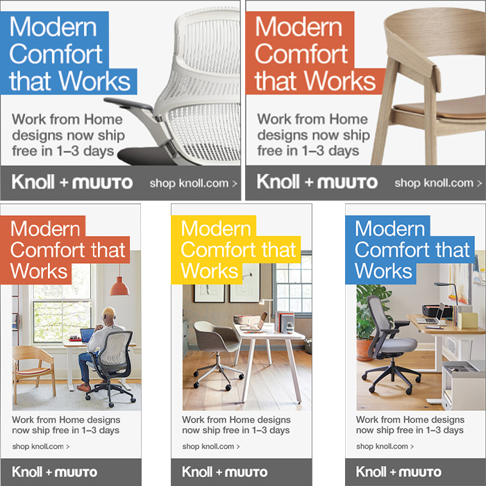 Knoll Digital Display Ads for Knoll + Muuto Work from Home