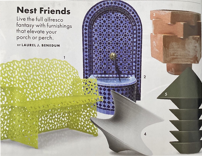 Elle Decor features Topiary Bench