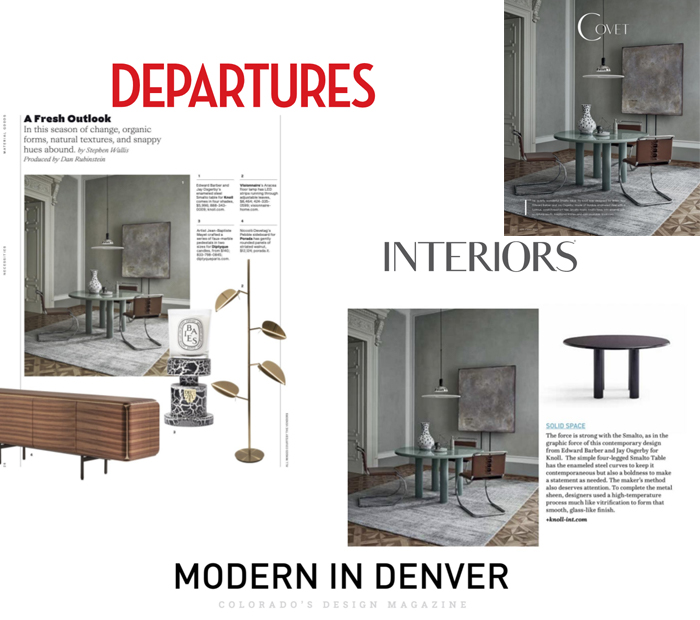 ISmalto Table Featured in Departures, Modern in Denver and Interiors