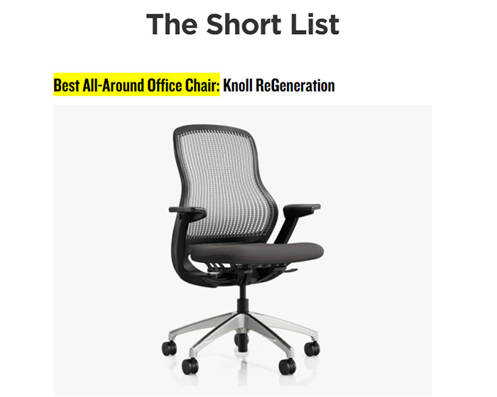 Gear Patrol Best Office Chair 2020 Press Knoll