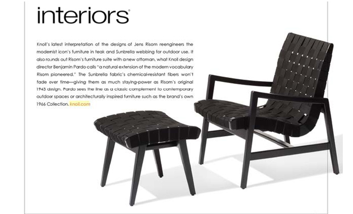 The Risom Outdoor Collection Spring 2018 Press Features