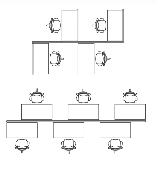 Consider spacious layouts or stagger users to maintain 6-foot distances