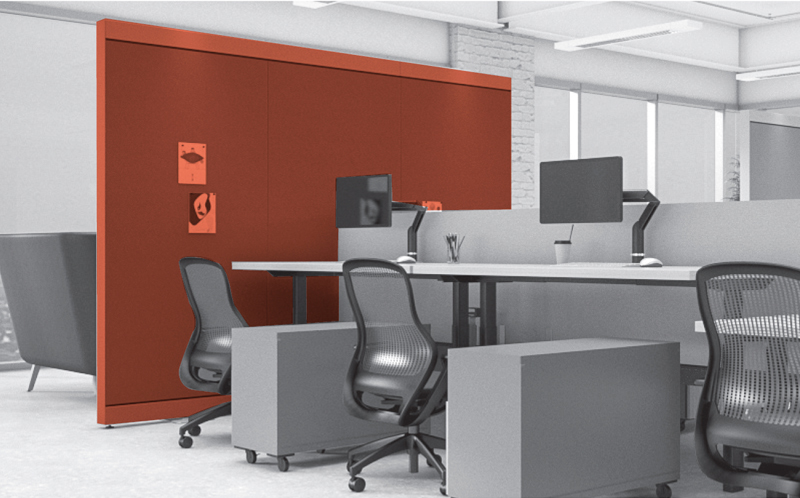 Rockwell Unscripted Creative Wall separating k. bench
