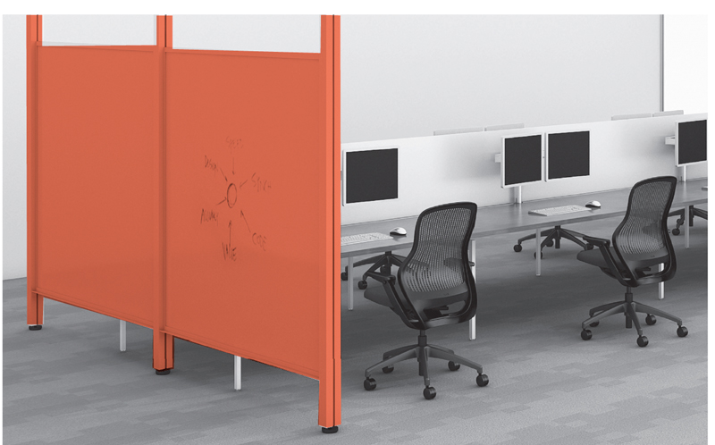 Interpole with markerboard screens enclosing Antenna Big Table