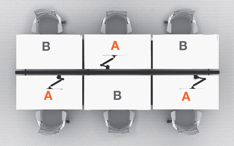 Alternate seats or work shifts for greater distancing