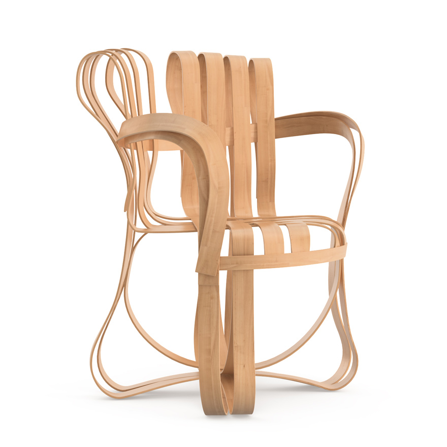 Cross Check armchair, Frank Gehry; Manufacturer: Knoll, New York, New York