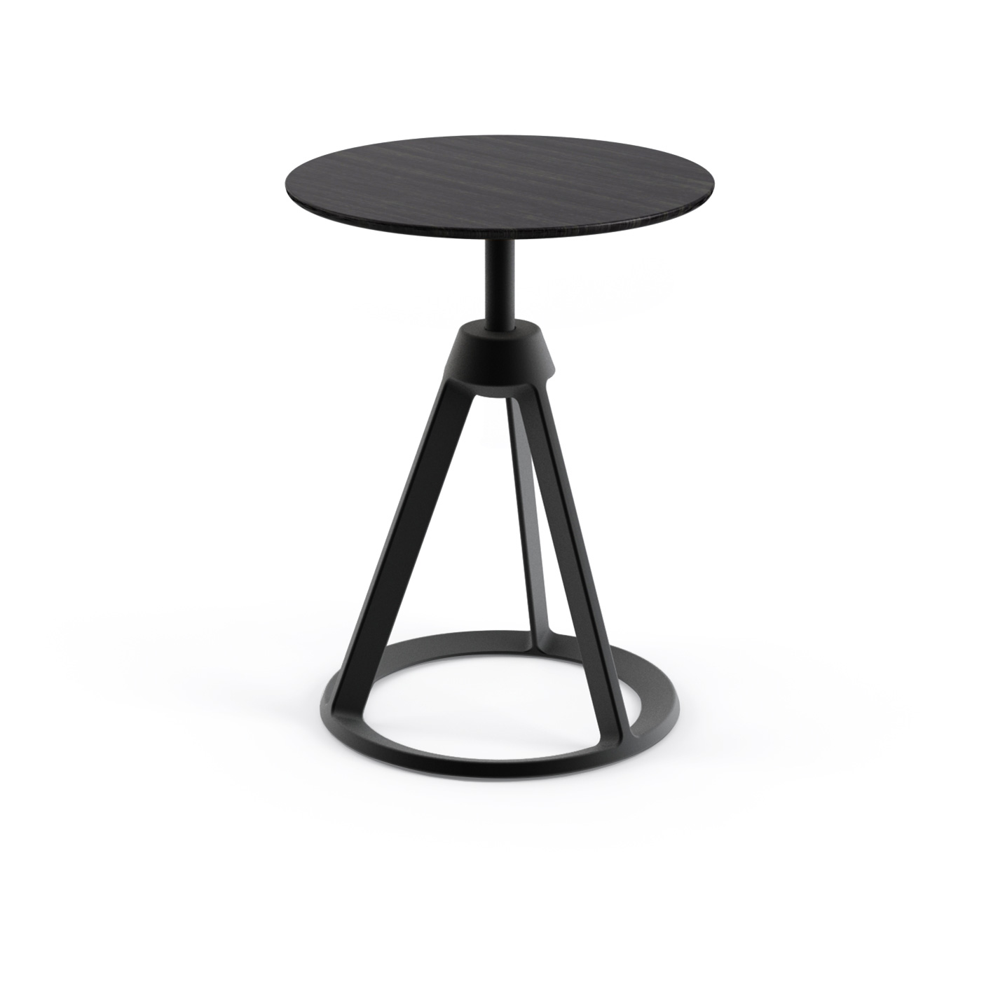 Coffee Table with Nesting Stools - Round, Grey Fabric, Gold