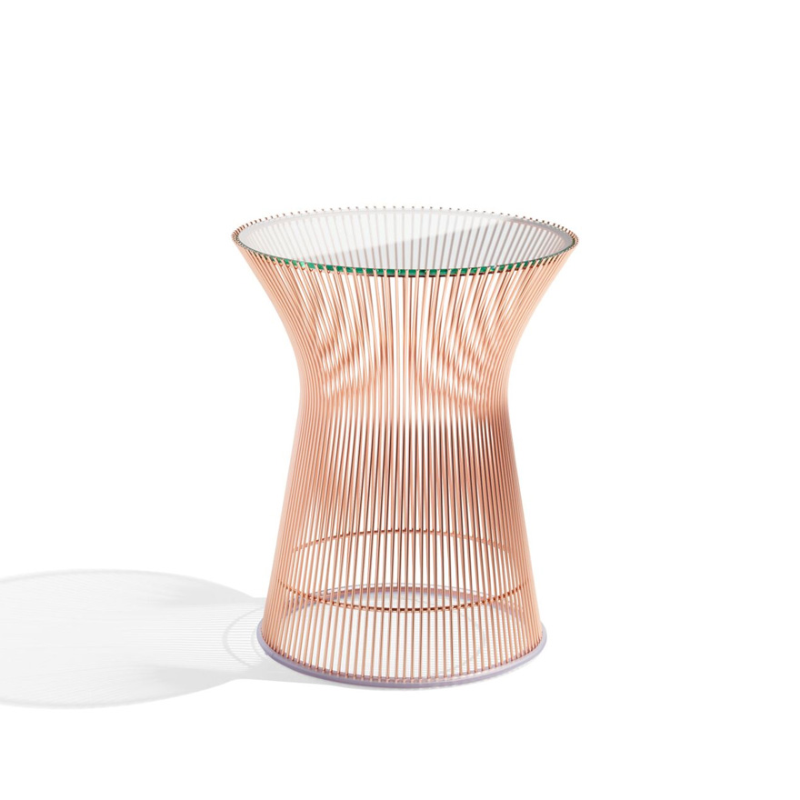 Platner Side Table In Rose Gold Knoll Platner Side Table Rose Gold Base Glass Top