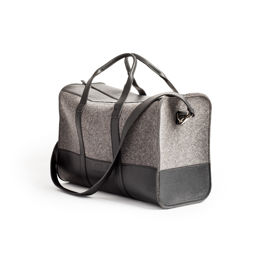 felt and leather bag